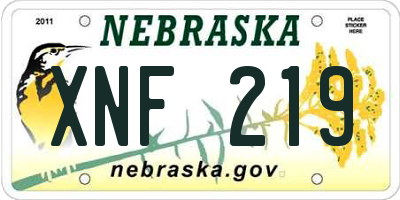 NE license plate XNF219