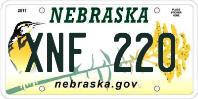NE license plate XNF220