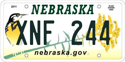 NE license plate XNF244