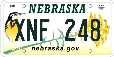 NE license plate XNF248