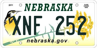 NE license plate XNF252