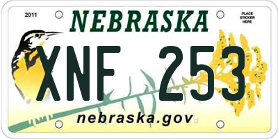 NE license plate XNF253
