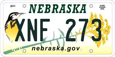 NE license plate XNF273