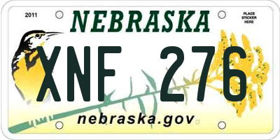NE license plate XNF276