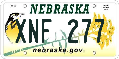NE license plate XNF277
