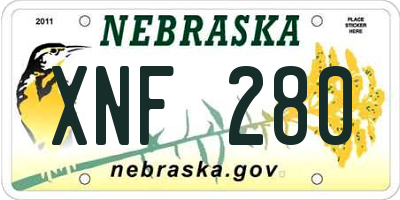 NE license plate XNF280