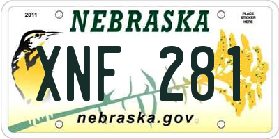 NE license plate XNF281
