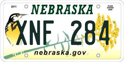NE license plate XNF284