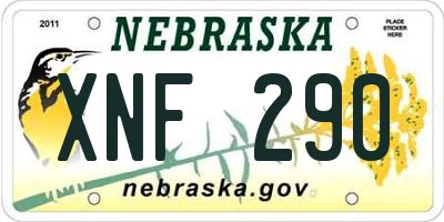 NE license plate XNF290