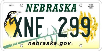 NE license plate XNF299