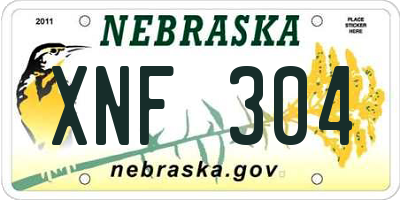 NE license plate XNF304