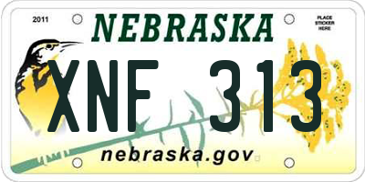 NE license plate XNF313