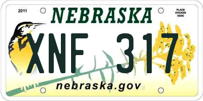 NE license plate XNF317