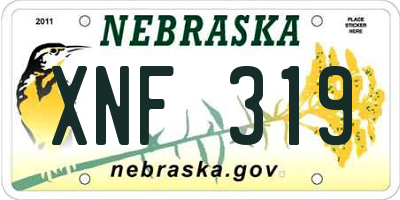 NE license plate XNF319
