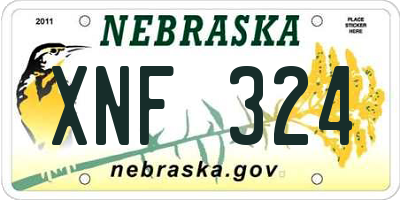 NE license plate XNF324