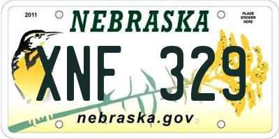 NE license plate XNF329