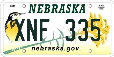 NE license plate XNF335
