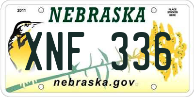 NE license plate XNF336