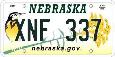 NE license plate XNF337