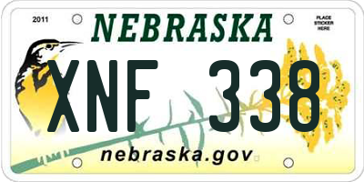 NE license plate XNF338