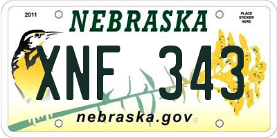NE license plate XNF343