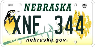 NE license plate XNF344