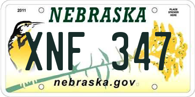 NE license plate XNF347