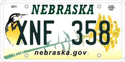 NE license plate XNF358