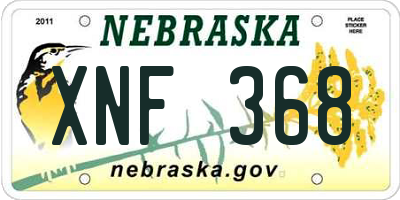NE license plate XNF368