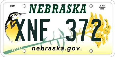NE license plate XNF372
