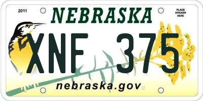 NE license plate XNF375