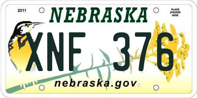 NE license plate XNF376