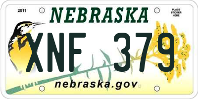 NE license plate XNF379