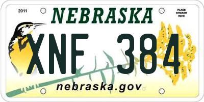NE license plate XNF384