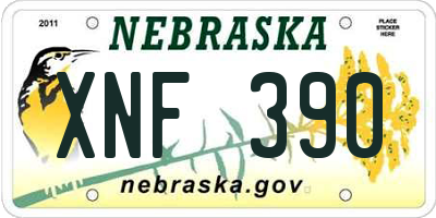 NE license plate XNF390