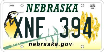 NE license plate XNF394