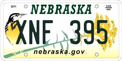 NE license plate XNF395