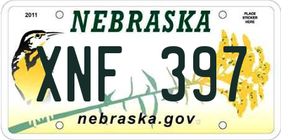 NE license plate XNF397
