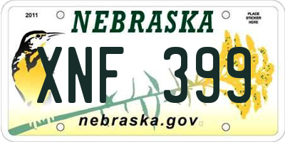 NE license plate XNF399