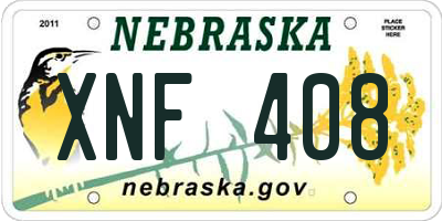 NE license plate XNF408