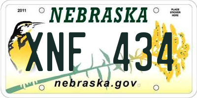 NE license plate XNF434