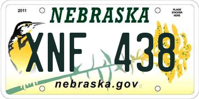 NE license plate XNF438