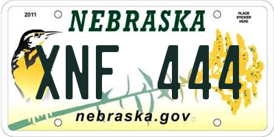 NE license plate XNF444