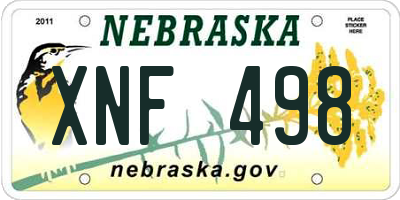 NE license plate XNF498