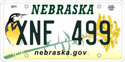 NE license plate XNF499