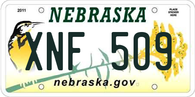NE license plate XNF509
