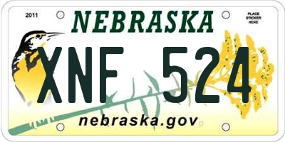 NE license plate XNF524
