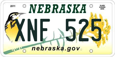 NE license plate XNF525