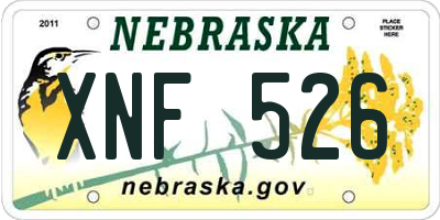 NE license plate XNF526