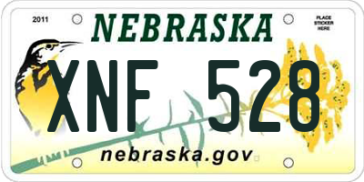 NE license plate XNF528